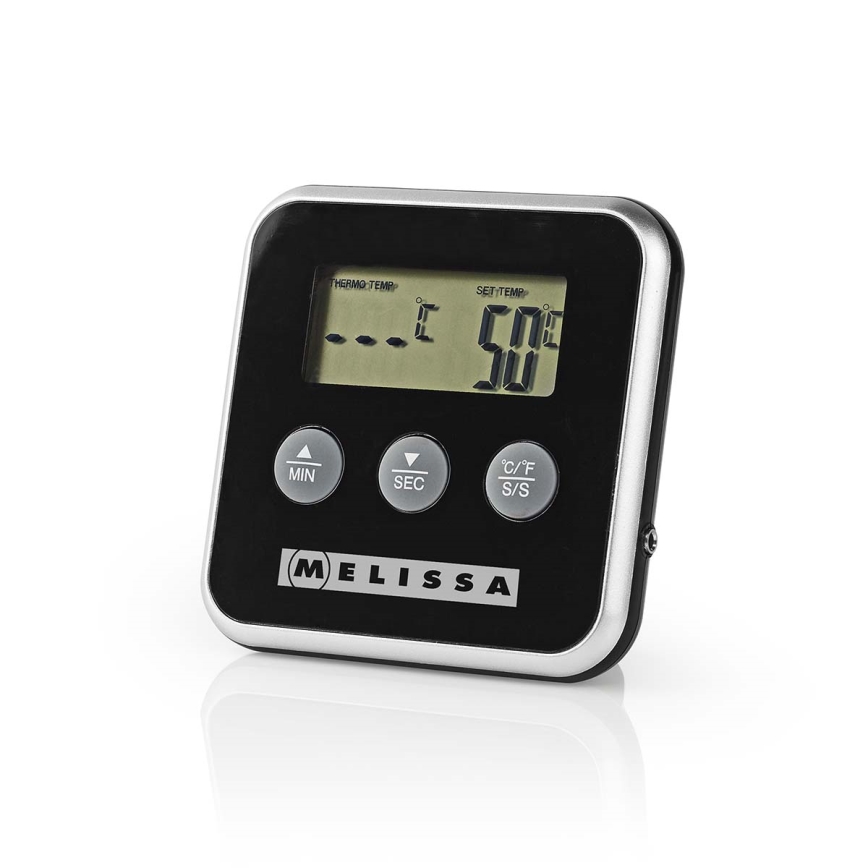 Melissa - Húshőmérő digitális kijelzővel és időzítővel 0-250 °C 1xAAA