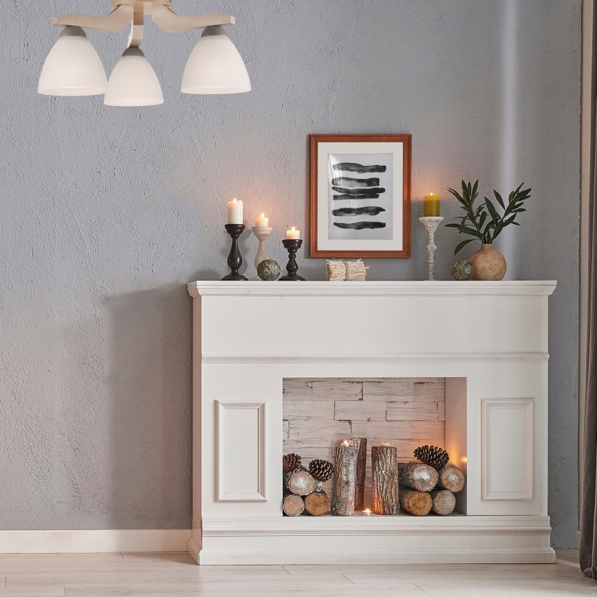 Mennyezeti csillár ADRIANO 3xE27/60W/230V bükk