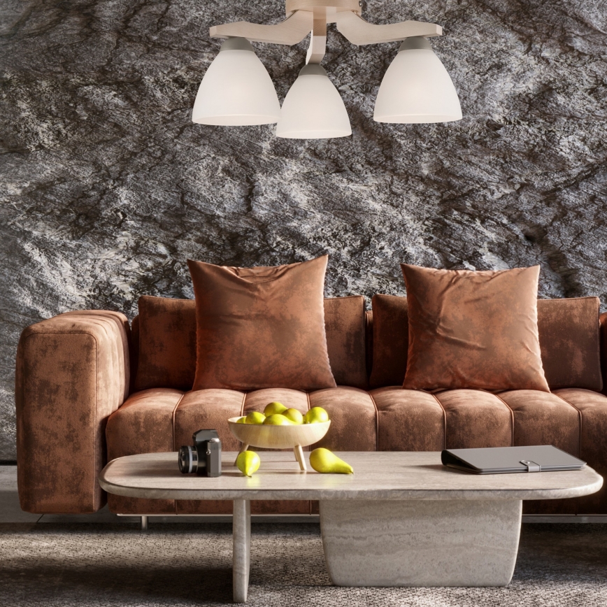 Mennyezeti csillár ADRIANO 3xE27/60W/230V bükk