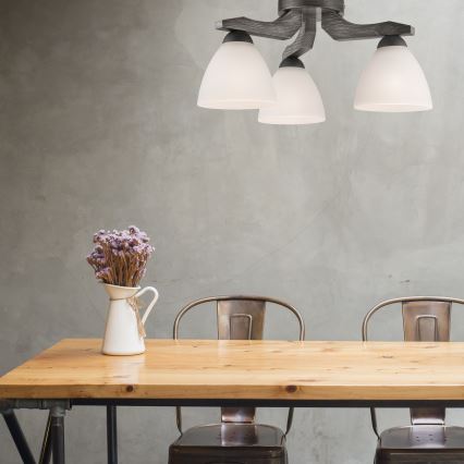 Mennyezeti csillár ADRIANO 3xE27/60W/230V bükk