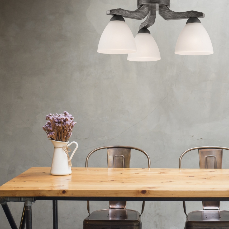 Mennyezeti csillár ADRIANO 3xE27/60W/230V bükk