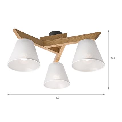 Mennyezeti csillár ANTONIO 3xE14/40W/230V tölgy