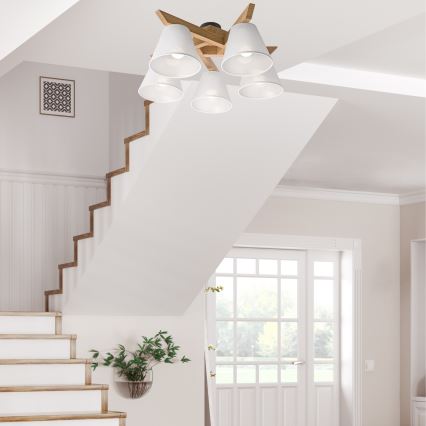 Mennyezeti csillár ANTONIO 5xE14/40W/230V tölgy