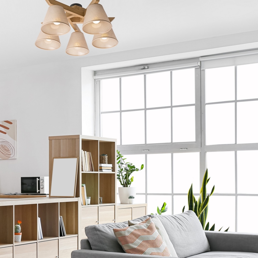 Mennyezeti csillár ANTONIO 5xE14/40W/230V tölgy