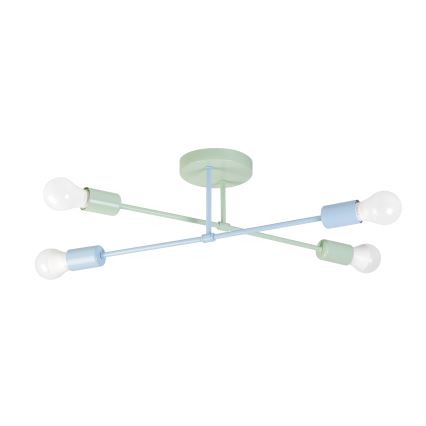 Mennyezeti csillár CAMBRIDGE 4xE27/15W/230V zöld/kék