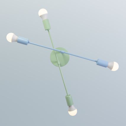 Mennyezeti csillár CAMBRIDGE 4xE27/15W/230V zöld/kék