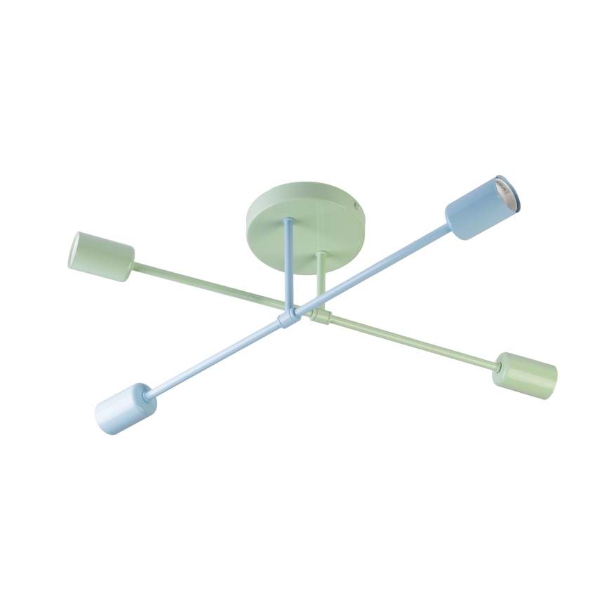 Mennyezeti csillár CAMBRIDGE 4xE27/15W/230V zöld/kék