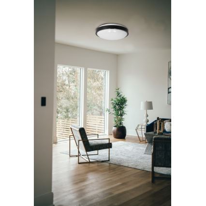 Mennyezeti lámpa 2xE27/40W/230V Ø 29,5 cm fekete