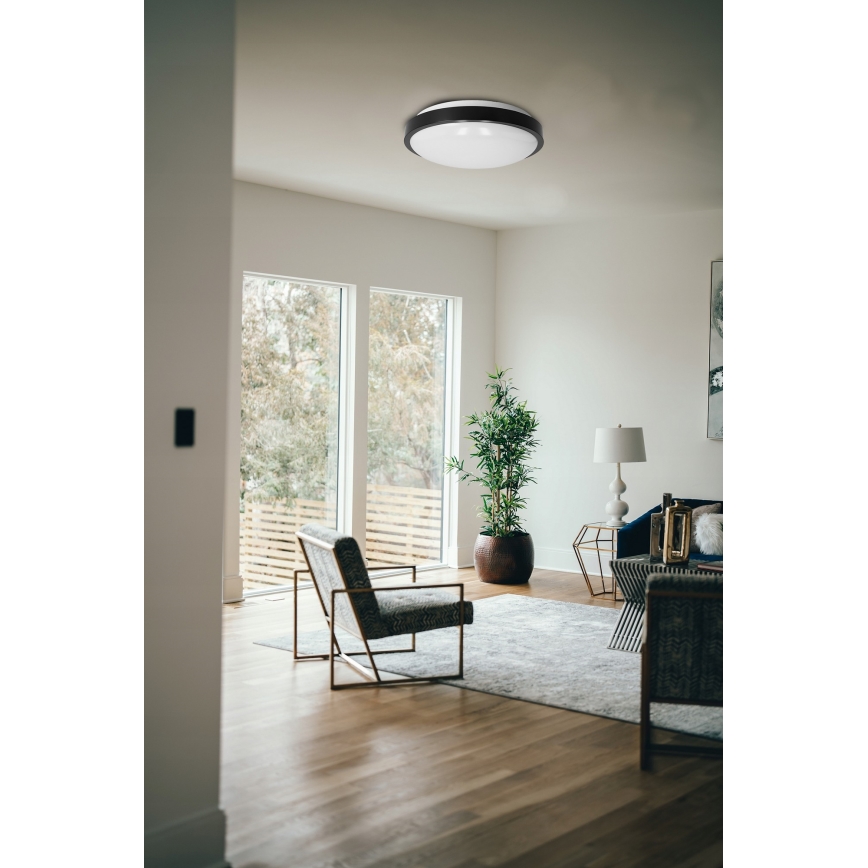 Mennyezeti lámpa 2xE27/40W/230V Ø 29,5 cm fekete