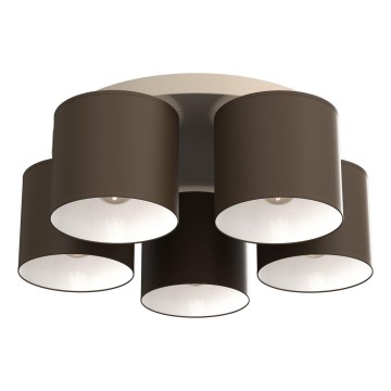 Mennyezeti lámpa ARDEN 5xE27/15W/230V átm. 44 cm bézs/barna