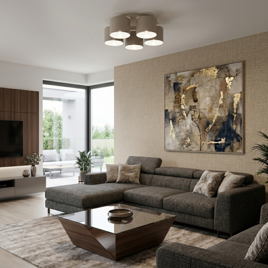 Mennyezeti lámpa ARDEN 5xE27/15W/230V, átmérő 44 cm, bézs