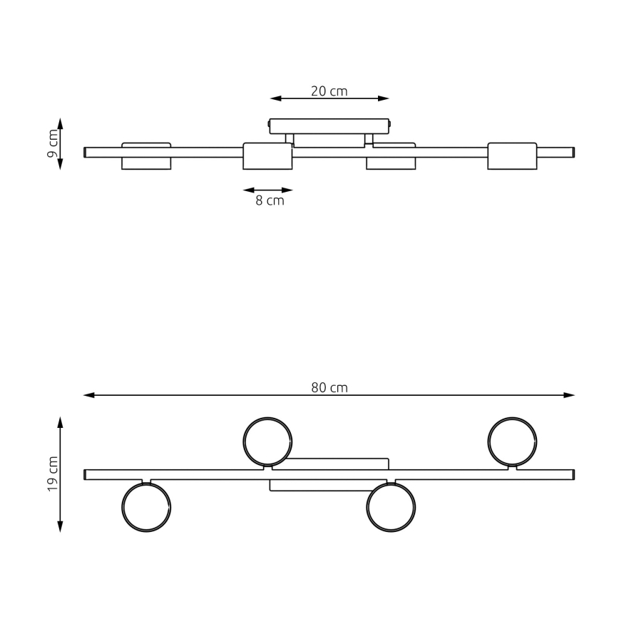 Mennyezeti lámpa BET 4xGX53/12W/230V fekete