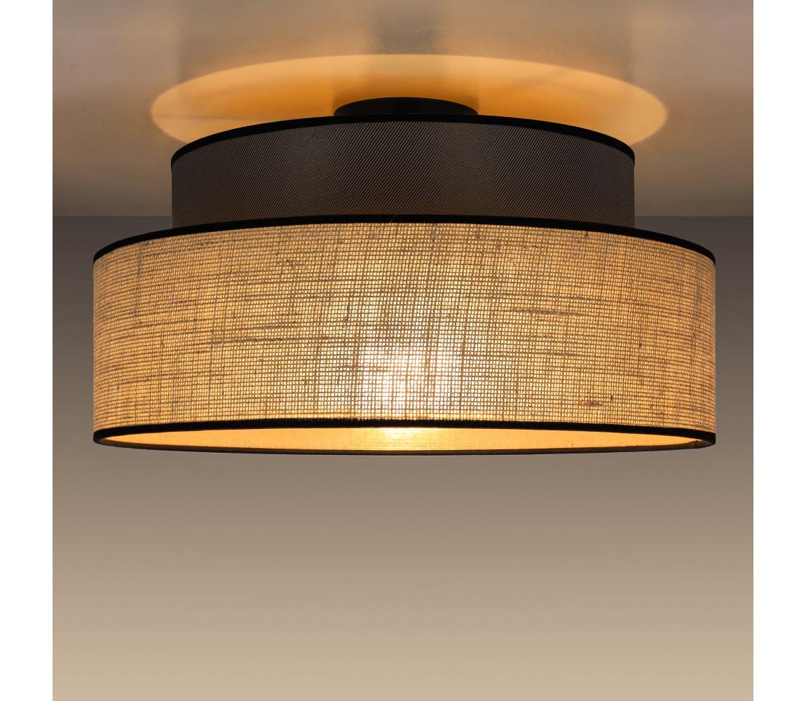 Mennyezeti lámpa BOHO 1xE27/60W/230V átm. 40 cm barna/bézs 0589