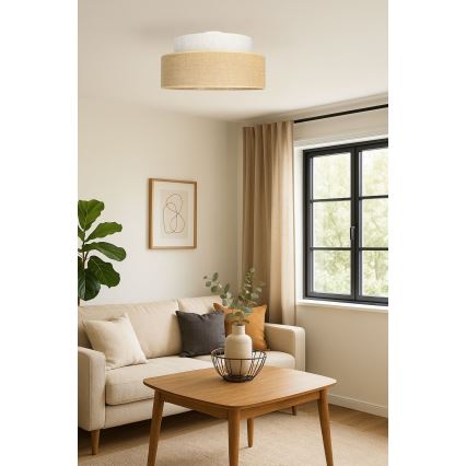 Mennyezeti lámpa BOHO 1xE27/60W/230V átm. 40 cm krémes/bézs