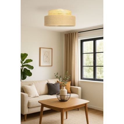 Mennyezeti lámpa BOHO 1xE27/60W/230V átm. 40 cm rattan