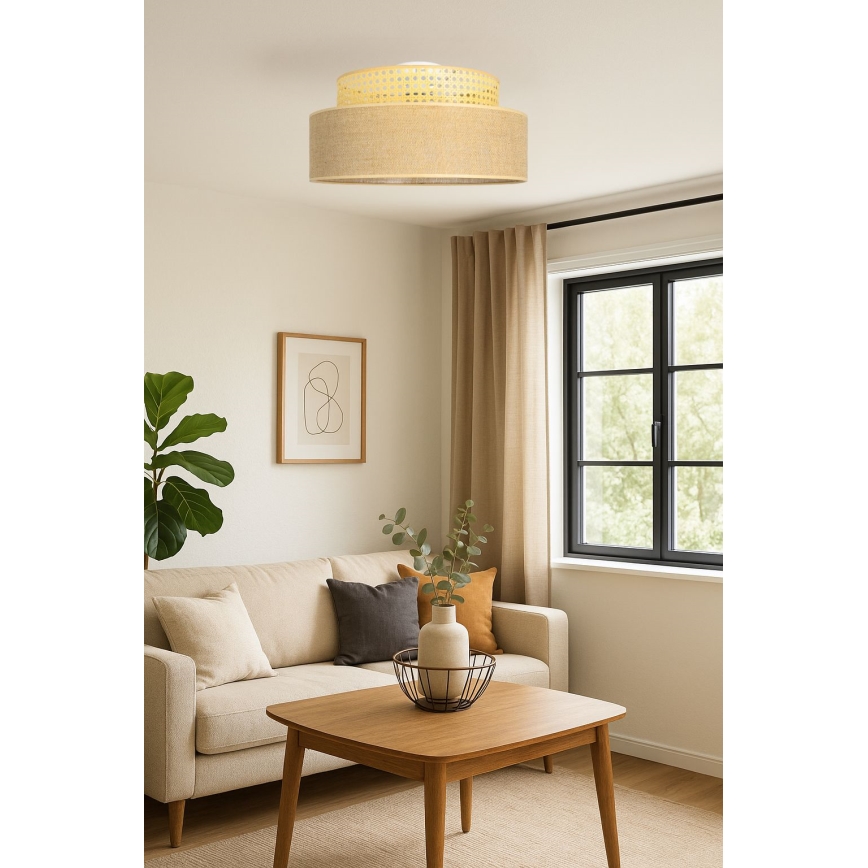 Mennyezeti lámpa BOHO 1xE27/60W/230V átm. 40 cm rattan