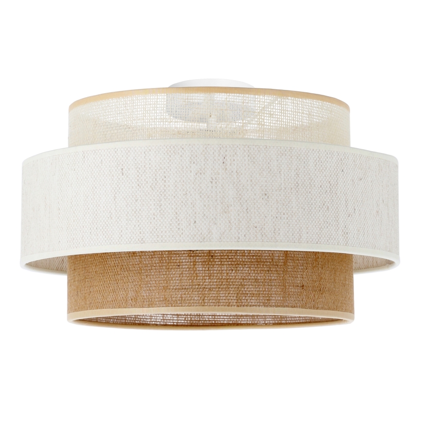 Mennyezeti lámpa BOHO 1xE27/60W/230V, átmérő 40 cm, fehér/juta