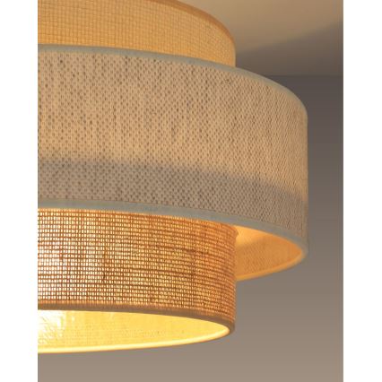 Mennyezeti lámpa BOHO 1xE27/60W/230V, átmérő 40 cm, fehér/juta