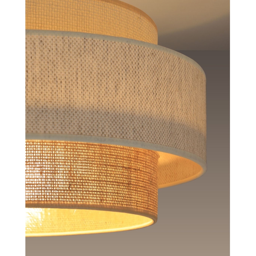 Mennyezeti lámpa BOHO 1xE27/60W/230V, átmérő 40 cm, fehér/juta