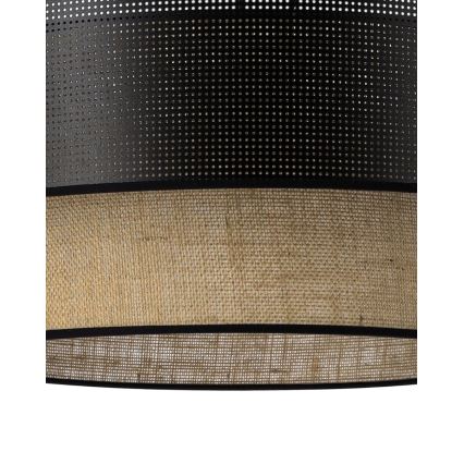 Mennyezeti lámpa BORHO 1xE27/60W/230V átm. 50 cm fekete/juta
