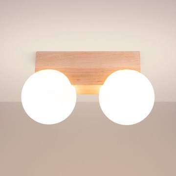 Mennyezeti lámpa BULBO 2xG9/8W/230V bükkfa/fehér