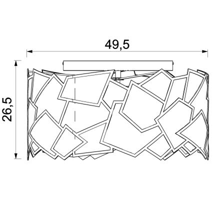Mennyezeti lámpa CAMO 3xE27/15W/230V fekete
