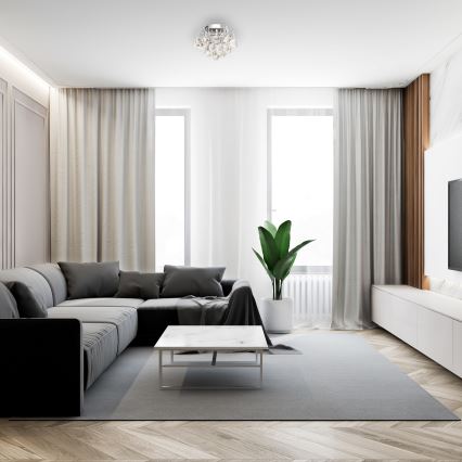 Mennyezeti lámpa CLARISA 2xE14/60W/230V átm. 30 cm fényezett króm