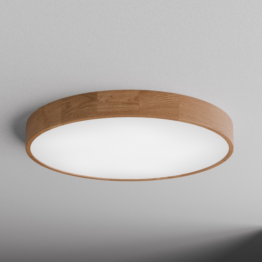 Mennyezeti lámpa CLEO érzékelővel, 6x E27/24W/230V, Ø 80 cm, tölgy