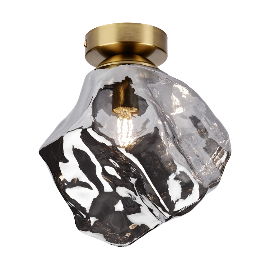 Mennyezeti lámpa CRISTAL 1xE14/15W/230V sárgaréz/füstös fekete