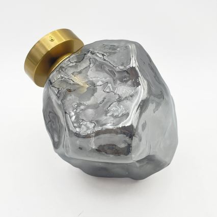 Mennyezeti lámpa CRISTAL 1xE14/15W/230V sárgaréz/füstös fekete