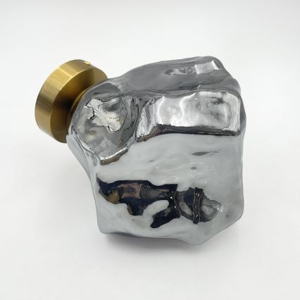 Mennyezeti lámpa CRISTAL 1xE14/15W/230V sárgaréz/füstös fekete