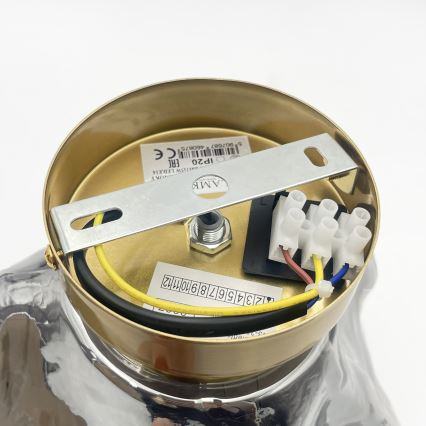Mennyezeti lámpa CRISTAL 1xE14/15W/230V sárgaréz/füstös fekete