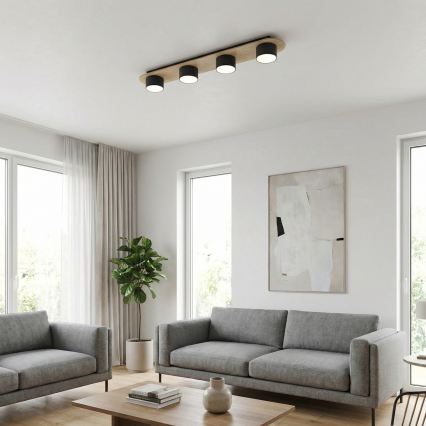 Mennyezeti lámpa DIAZ 4xGX53/12W/230V fekete/barna