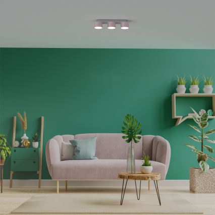 Mennyezeti lámpa DIXIE 3xGX53/11W/230V rózsaszín