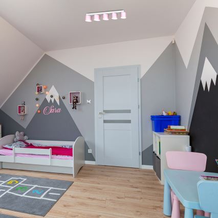 Mennyezeti lámpa DIXIE 5xGX53/11W/230V rózsaszín