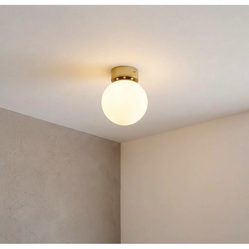 Mennyezeti lámpa ELIAS 1xE14/5W/230V átm. 13 cm arany/fehér