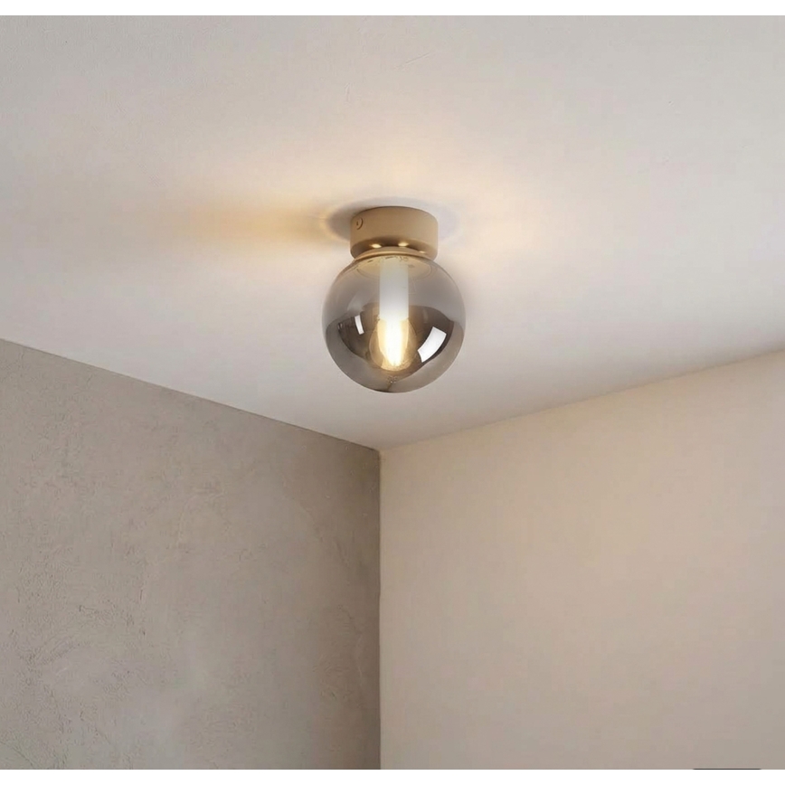 Mennyezeti lámpa ELIAS 1xE14/5W/230V átm. 13 cm bézs/füstszürke