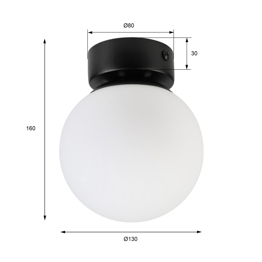 Mennyezeti lámpa ELIAS 1xE14/5W/230V átm. 13 cm fekete/fehér