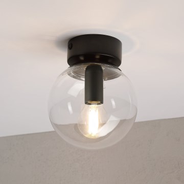 Mennyezeti lámpa ELIAS 1xE14/5W/230V, átmérő 13 cm, fekete/átlátszó