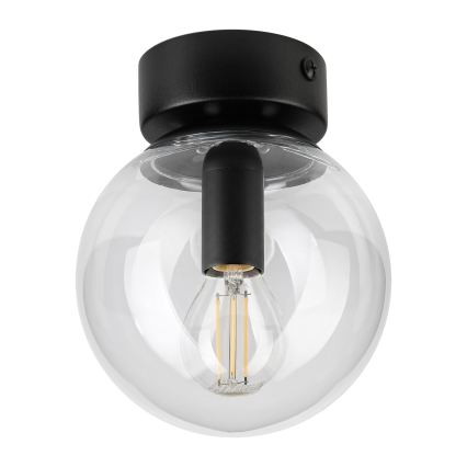 Mennyezeti lámpa ELIAS 1xE14/5W/230V, átmérő 13 cm, fekete/átlátszó