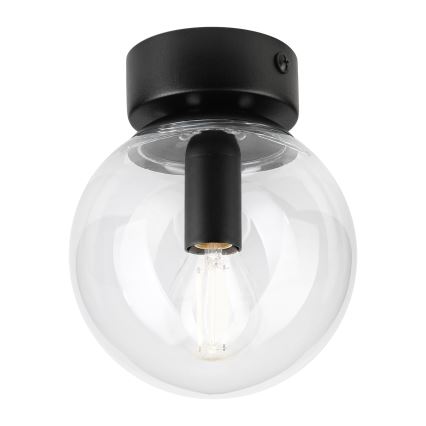 Mennyezeti lámpa ELIAS 1xE14/5W/230V, átmérő 13 cm, fekete/átlátszó