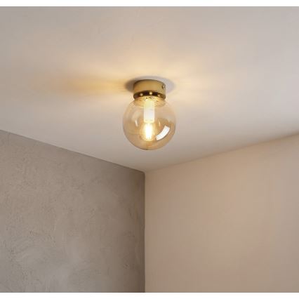 Mennyezeti lámpa ELIAS 1xE14/5W/230V Ø 13 cm arany/füstös bézs