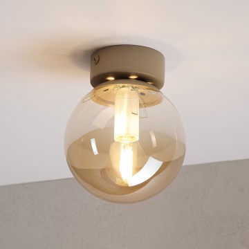 Mennyezeti lámpa ELIAS 1xE14/5W/230V Ø 13 cm bézs/füstös bézs