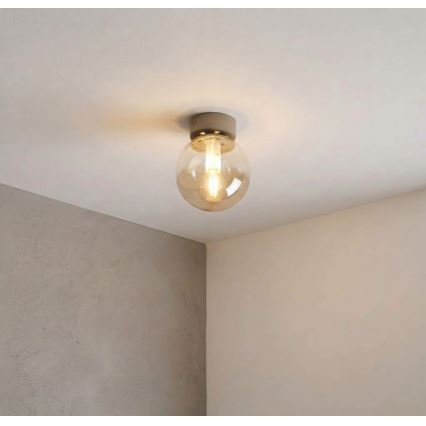 Mennyezeti lámpa ELIAS 1xE14/5W/230V Ø 13 cm bézs/füstös bézs