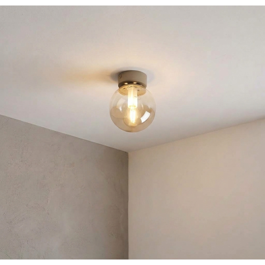 Mennyezeti lámpa ELIAS 1xE14/5W/230V Ø 13 cm bézs/füstös bézs
