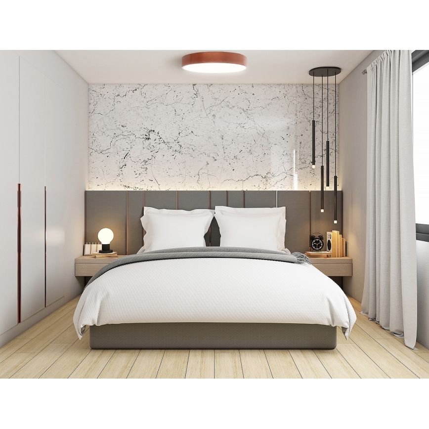 Mennyezeti lámpa érzékelővel CLEO 5xE27/24W/230V á. 60 cm réz