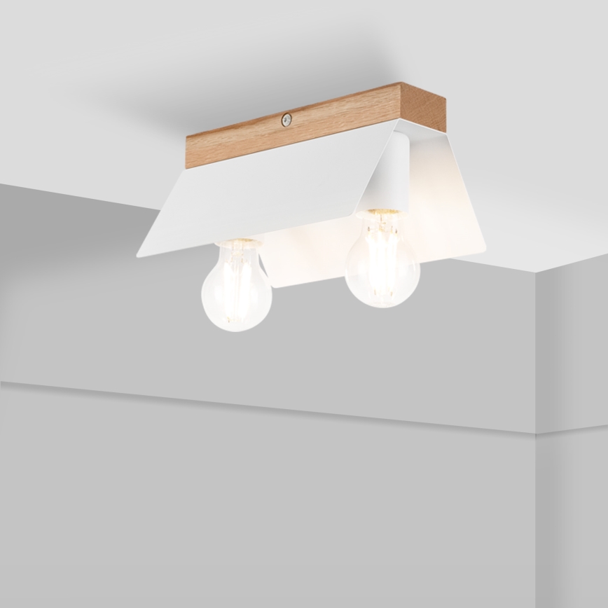 Mennyezeti lámpa ESME 2xE27/15W/230V fehér/tölgy