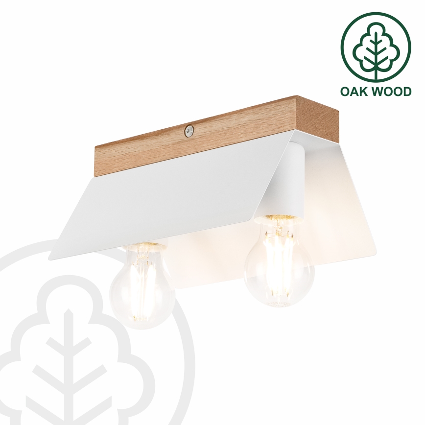 Mennyezeti lámpa ESME 2xE27/15W/230V fehér/tölgy