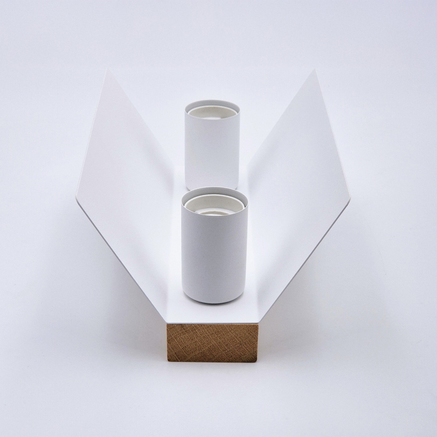 Mennyezeti lámpa ESME 2xE27/15W/230V fehér/tölgy