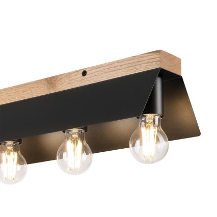 Mennyezeti lámpa ESME 5xE27/15W/230V fekete/tölgy